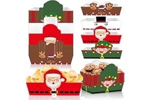 HABDJILTY 60 PCS Christmas Party Supplies Christmas Party Food Disposable Christmas Serving Boat Xmas Food Boats Party Favors for Christmas Party