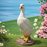 Elenon Funny Duck Garden Statue, Adorable Flower Bed Garden Goose Outdoor Decor, Decorative for Yard Patio Art Sculptures Table Ornament