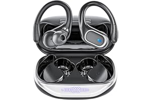 CATITRU Wireless Earbuds Bluetooth Headphones 80Hrs Playtime Ear Buds IPX7 Waterproof Sports Earphones Wireless Charging Case Over-Ear Earhooks Headest