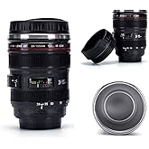 Camera Lens Coffee Mug With Lid, Travel Coffee Cup, Stainless Steel Insulated Tumbler Cup For Lovers Valentine's Day Gifts Creative Photographer Gifts Birthday Present