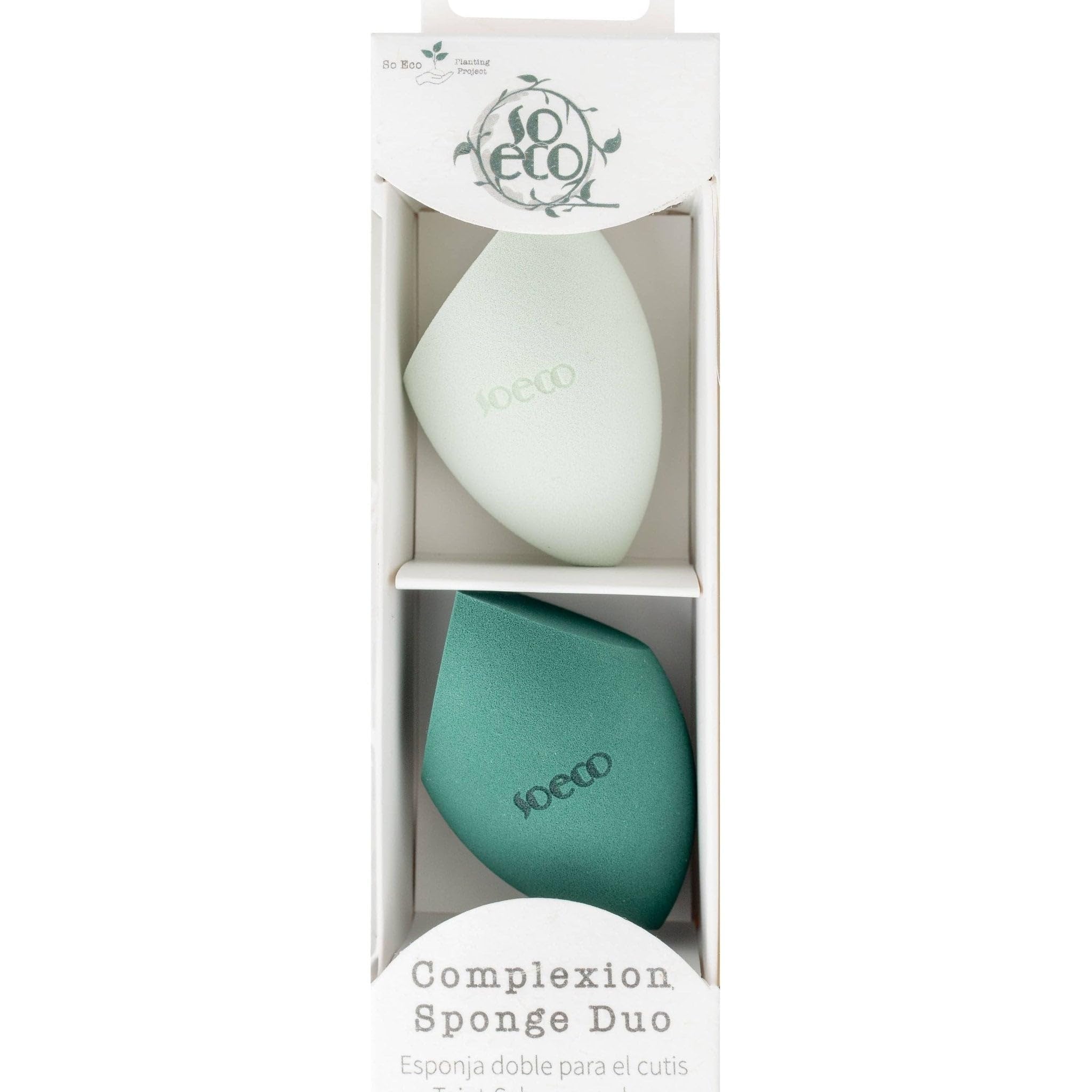 So Eco Complexion Sponge Duo – Latex-Free Makeup Sponges with Tapered & Flat Edge, Soft & Bouncy for Streak-Free Application of Liquid & Cream Products, Vegan & Cruelty-Free