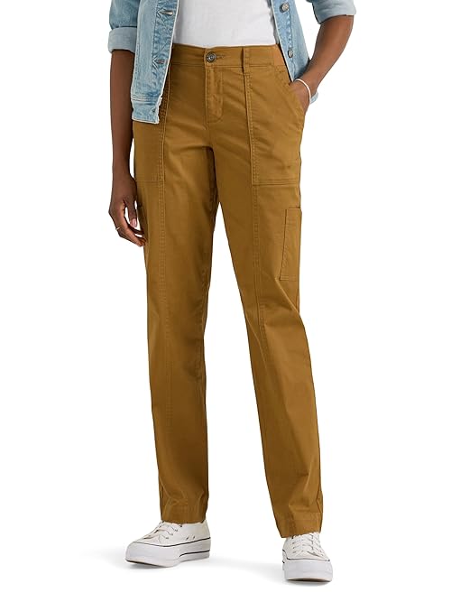 Lee Women's Ultra Lux Comfort with Flex-to-Go Utility Pant, Glazed Ginger, 12 Short