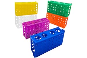 Saricho Multi-Function 4-Sided Test Tube Racks, 4-Way Test Tube Racks,Test Tube Holders, Pack of six(Blue, Purple,White, Yellow, Green and Orange)