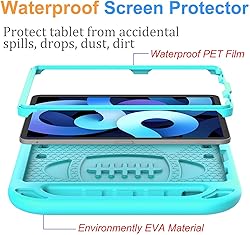 BMOUO Kids Case for iPad Air 5/4, Built-in Screen