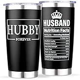 Husband Valentines Day Gifts - Valentines Gifts for Him, Best Husband Ever, Cool Unique Birthday Anniversary Christmas Fathers Day Gift from Wife - Hubby Coffee Tumbler Cup, 20oz Stainless Steel