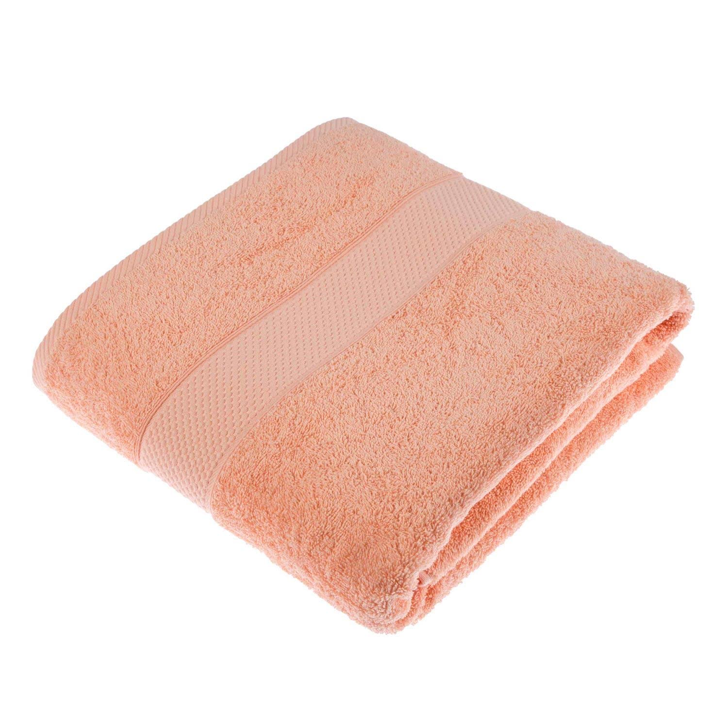 HOMESCAPES Peach Turkish Cotton Jumbo Towel Super Soft Thick & Absorbent 500 GSM Towel Heavy Weight for everyday Luxury