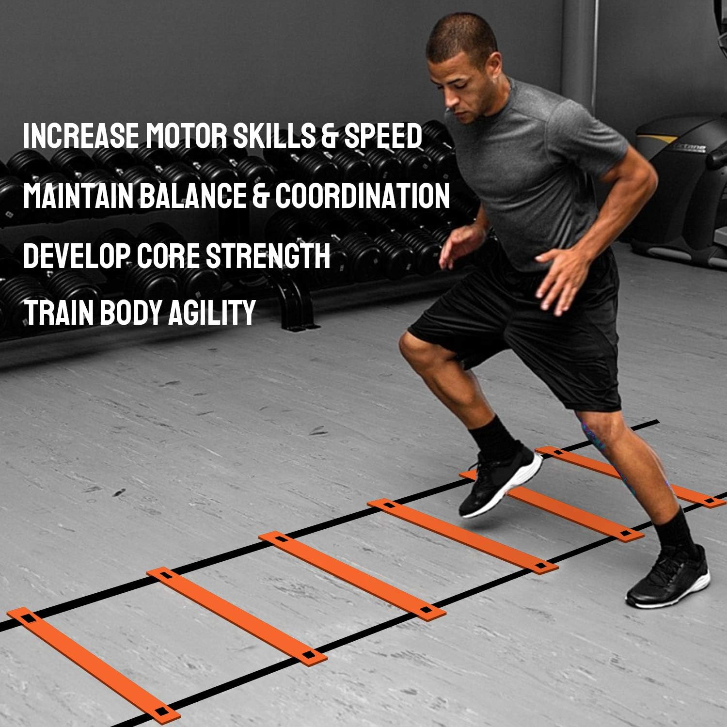 TNZMART Agility Ladder Speed Ladder 10FT 20FT Training Equipment for Football Soccer Basketball with Carrying Bag : Sports & Outdoors