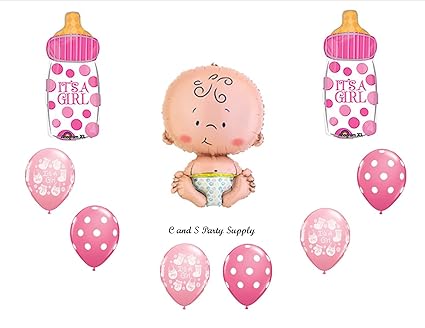 Amazon Com It S A Girl Baby Bottle Shower Balloons Decorations