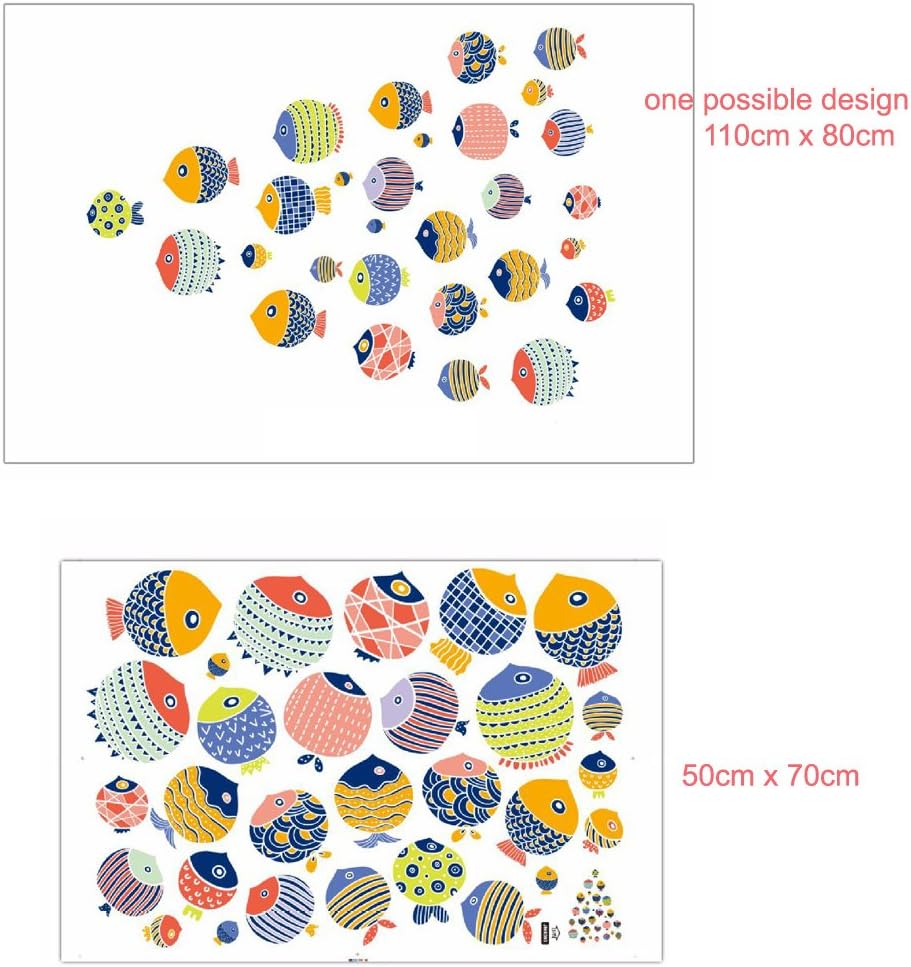 Cute Cartoon Fish Wall Sticker Decal for Home Children's Nursery Room Bedroom Study Room Kindergarten Decoration - Image 3