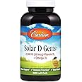 Carlson - Solar D Gems, Vitamin D3 and Omega-3 Supplement, 2000 IU Vitamin D3, 115 mg Omega-3s EPA and DHA, Vitamin D Fish Oil Capsule, Bone & Immune Health, Vitamin D Supplement, Lemon, 360 Softgels