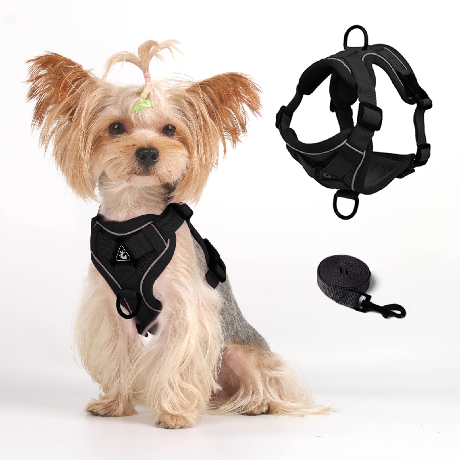 Skmeditec Cat Harness and Leash Set: Upgraded Escape Proof Vest with Lead for Large Cat Small Dog Puppy Walking, Soft Jacket Reflective Strips, Black (XL) — image 1
