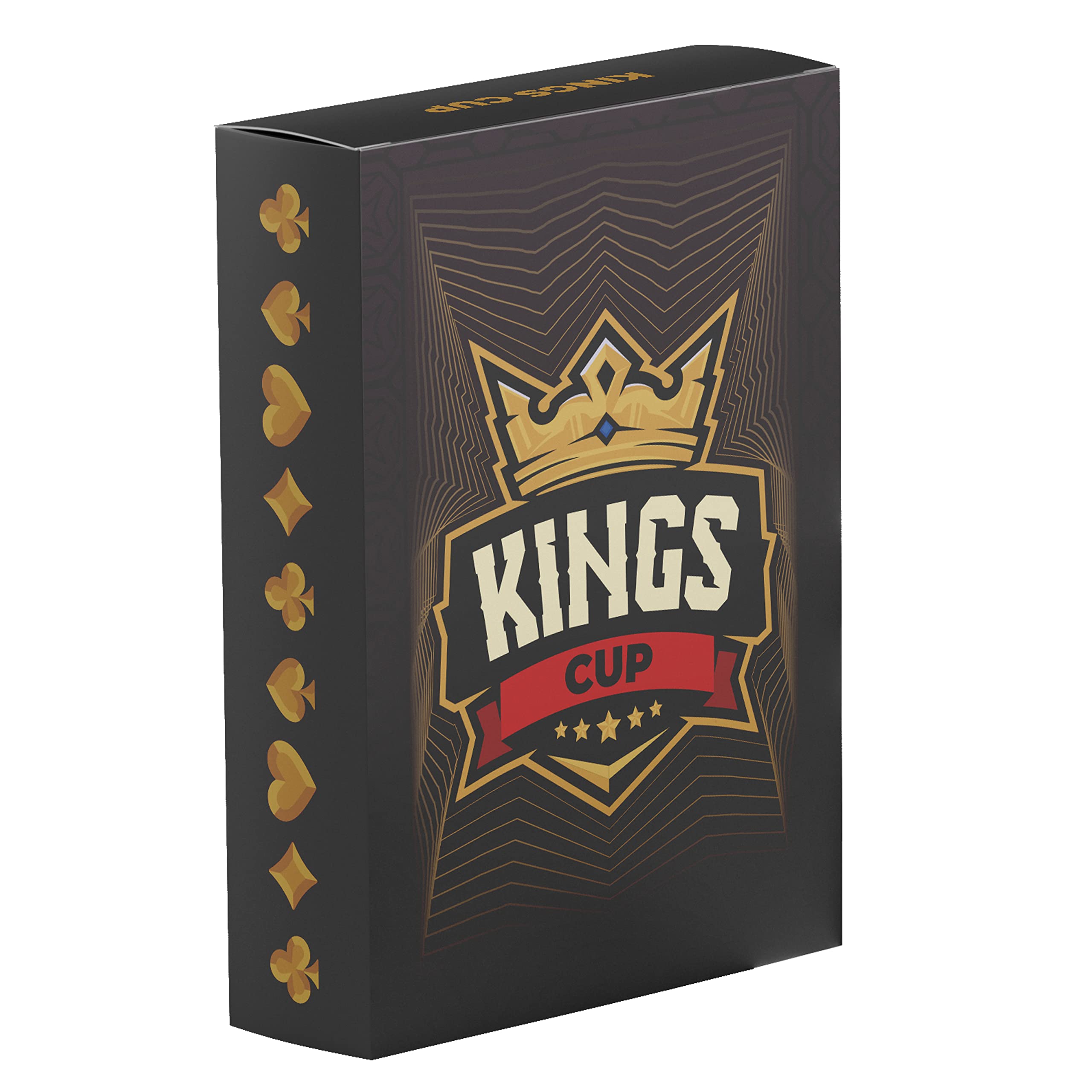 Kings Cup Drinking Game – Waterproof & Tearproof Cards with Rules on Every Card – Essential Party Game for Students, Pre-Drinks, Hen & Stag Dos – Luxury Black & Gold Deck (Classic Ring of Fire)