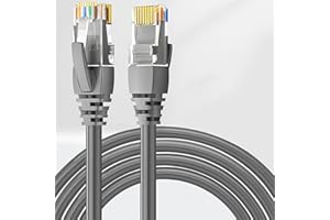Cat 6 Ethernet Cable - Flat LAN Wire for Indoor Outdoor Use, Supports 10Gbps Speed, Compatible with Router, Modem, Switch, Ga