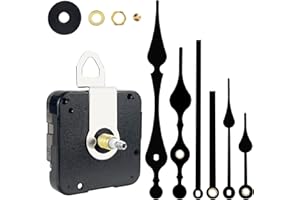 ANGFLY Long Shaft Clock Replacement Movement Quartz DIY Wall Clock Movement Mechanism with 3 Pairs of Hands