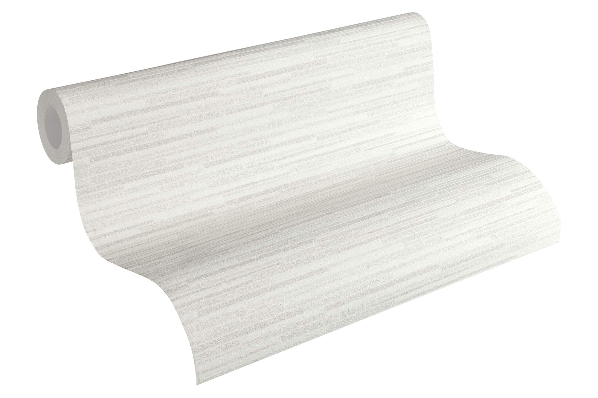 A.S. Création Striped Wallpaper Elements Non-Woven Wallpaper 10.05 m x 0.53 m White Grey Made in Germany 709721 7097-21