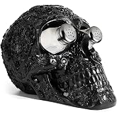 Skull Salt & Pepper Shaker Set, Decorations Kitchen Spice Holder, Evil Human Medieval Polyresin Skull Salt & Pepper Holder, Day of the Dead Home Kitchen Organizer Decor and Him