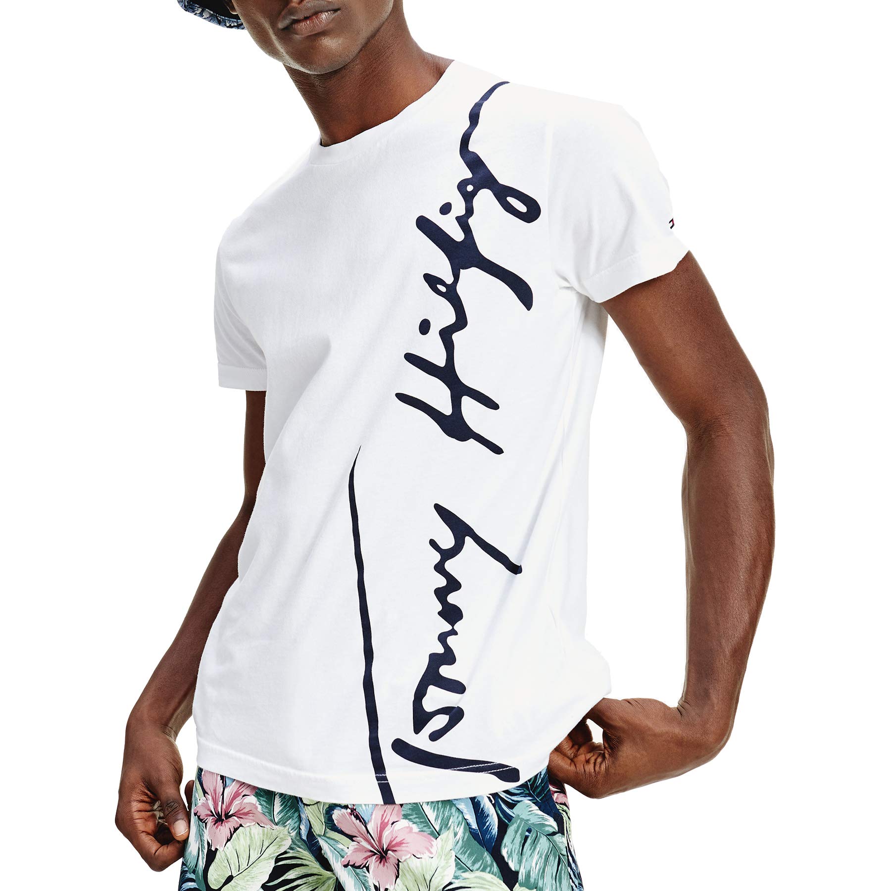 Tommy Hilfiger Cool Large Signature Short Sleeve T-Shirt X Large White