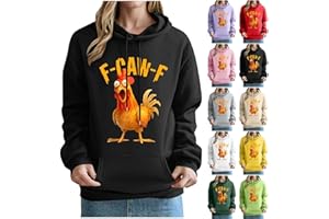 F-Caw-F Chicken Hoodies for Women Men Funny Fcawf Shirt Long Sleeve Casual Hoodie Lightweight Sweatshirt with Pocket