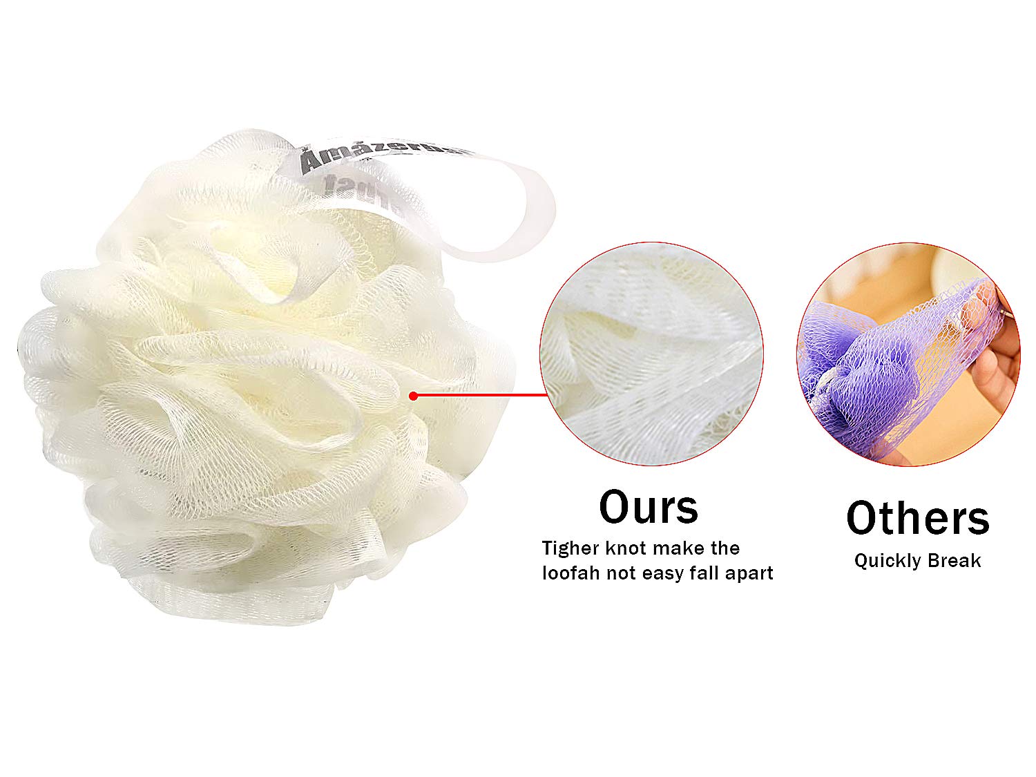 Amazerbst loofah,Loofah Sponge for women and men, Shower Loofah Set of 3: Beauty