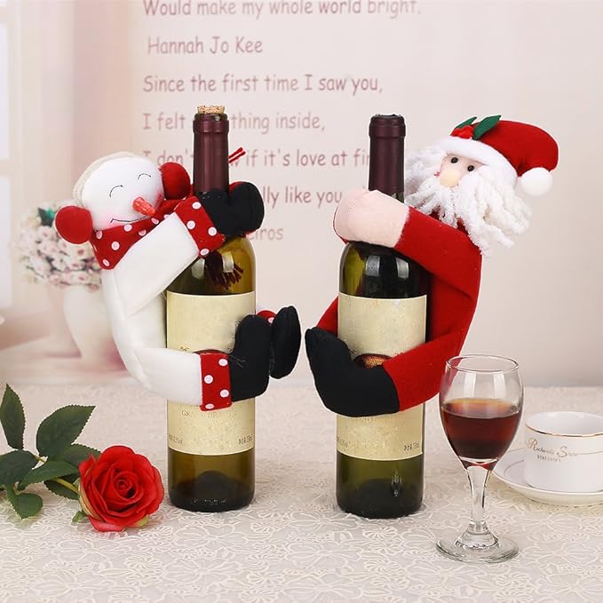 Hochzeitsdeko Weinflaschen Set - Braut & Bräutigam Flaschendeko Mit Schleier Und Anzug