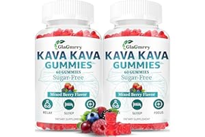 GLAGMRRY 2 Pack Kava Kava Gummies 500mg, Calm Gummies for Relax, Calm, Focus & Sl♡ep, Kava Kava Root Extract Alternative to Kava Powder Capsules, Melatonin-Free, Sugar Free, Vegan, Mixed Berry Flavor, 120 Ct