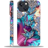 AshaPro for iPhone 14 Plus Case with 2-in-1 Glossy All Inclusive Anti Fall Doublelayer Protection Soft TPU+PC Back Pattern Case Compatible with iPhone 14 Plus 6.7inch for Women Diamond Bird