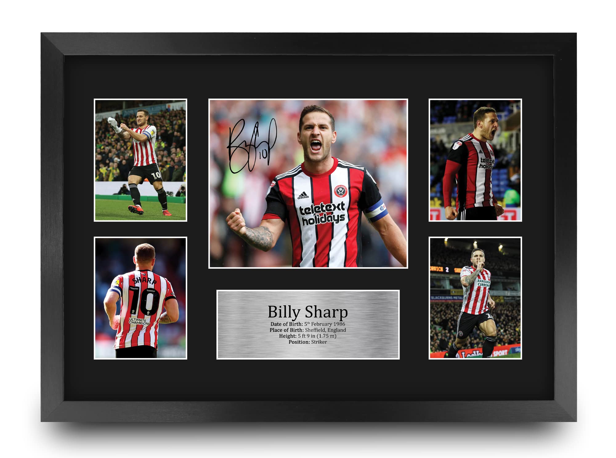 HWC Trading FR A3 Billy Sharp Sheffield United Printed Memorabilia Signed Autograph Photograph Display for Football Fans and Supporters - A3 Framed