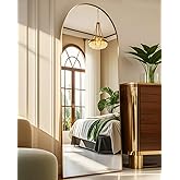 NEARBYSD 58"x18" Arched Full Length Mirror, Floor Mirror With Stand, Freestanding,Wall Mounted Hanging or Leaning Arched-Top Full Body Mirror for Bedroom, Dressing Room -Gold
