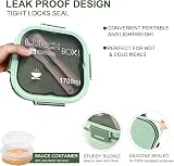 Greentainer Salad Container Lunch Box 1700ml with Cutlery Green view 6