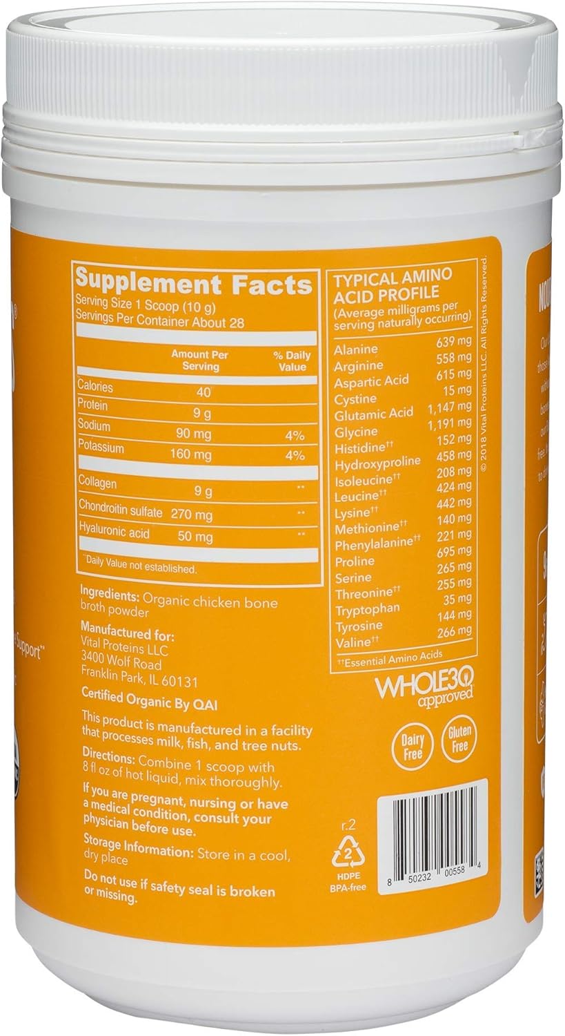 Vital Proteins Organic, FreeRange Chicken Bone Broth Collagen (10oz