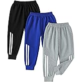 VEGGIEDOT Boys Pants Toddler Kids Boys Sweatpants 3 Pack Elastic Waist Joggers Athletic Pants 3T 4T 5T Size 6 7