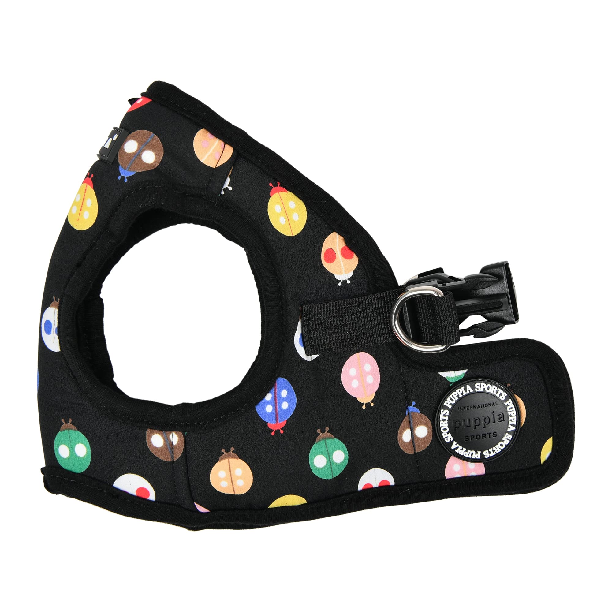 Puppia Lady Beetle Step-in Vest Dog Harness No Choke No Pull Walking Training for Small and Medium Dog - Black - M
