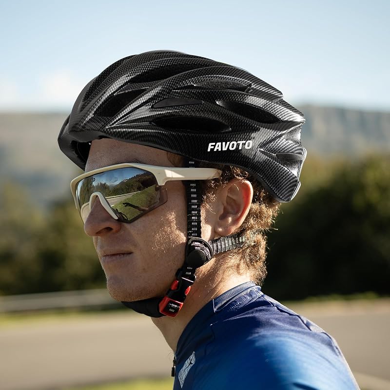 Casco Bicicleta Adulto, Ligero Transpirable Hombre, Carbono M
