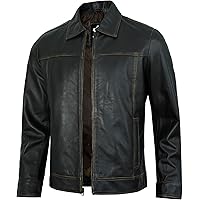SIZMA Men's Real Leather Jacket 100% Lambskin Classic Casual