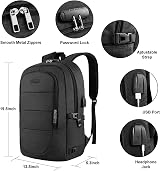VSNOON Anti-Theft Laptop Backpack 15.6-17.3 Inch USB Port Lock Water Resistant view 4