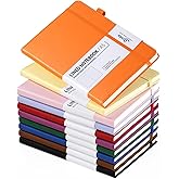 Dynta Hardcover Journal Notebooks 10 Pack A5 Lined Journals Bulk 5.8 x 8.4 Inch 160 Pages/80 Sheets 10 Colors College Ruled with Pen Loop Notebooks for Work, Writing, Note Taking