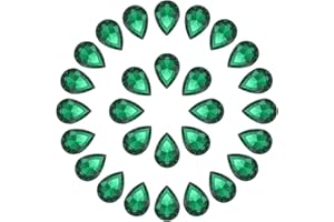 MECCANIXITY 100Pcs 10 x 14 mm Teardrop Rhinestones Acrylic Pointed Back Rhinestone Beads Gems for Jewelry Making Costume Crys