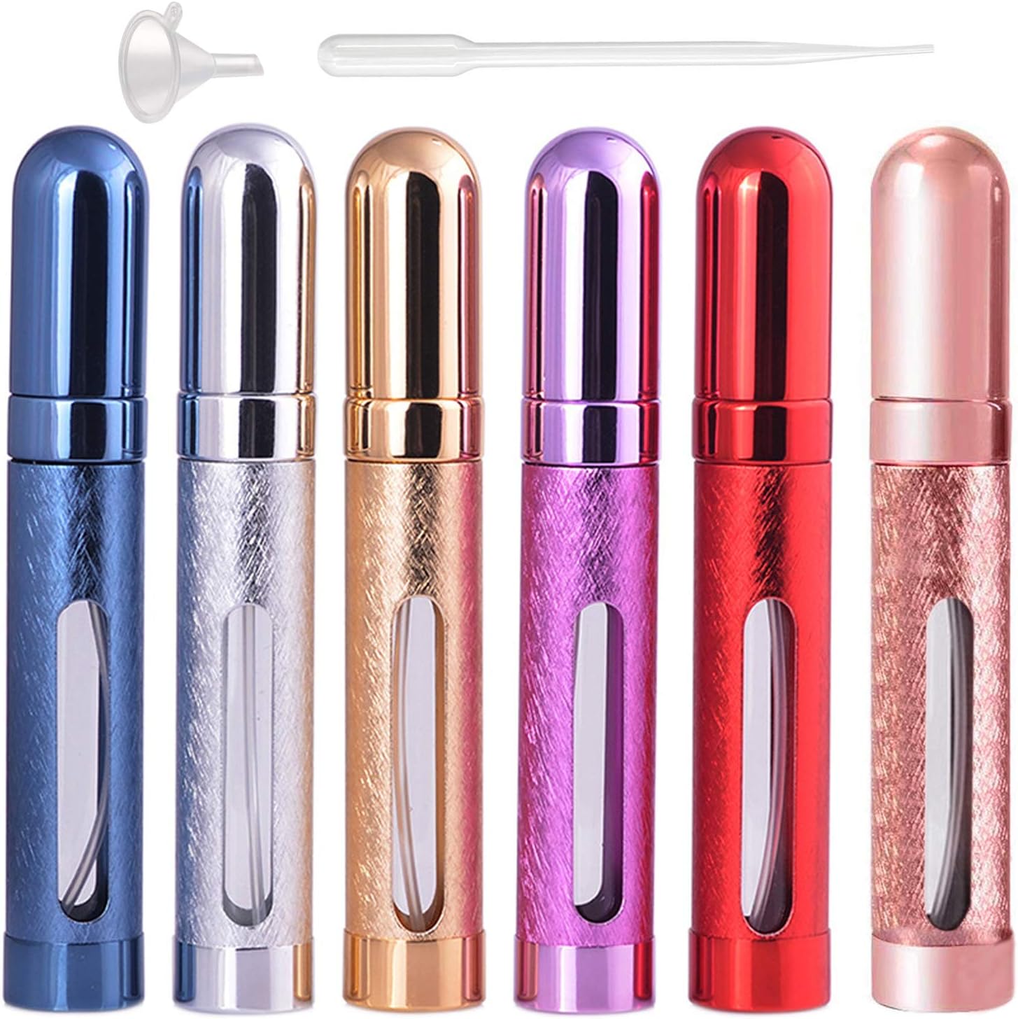 6pcs 12ml Perfume Bottles Fine Mist Glass Perfume Atomisers Refillable Aftershave Travel Mini Portable Empty Spray Bottle with Window for Travel or Night Out Fragrance by Yalbdopo