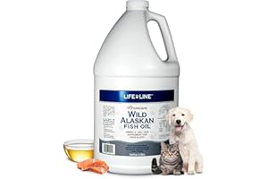 Life Line Pet Nutrition Wild Alaskan Fish Oil for Dogs and Cats 128oz – Omega 3 Fish Oil Supplement for Skin & Coat, Brain, Eye & Heart Health