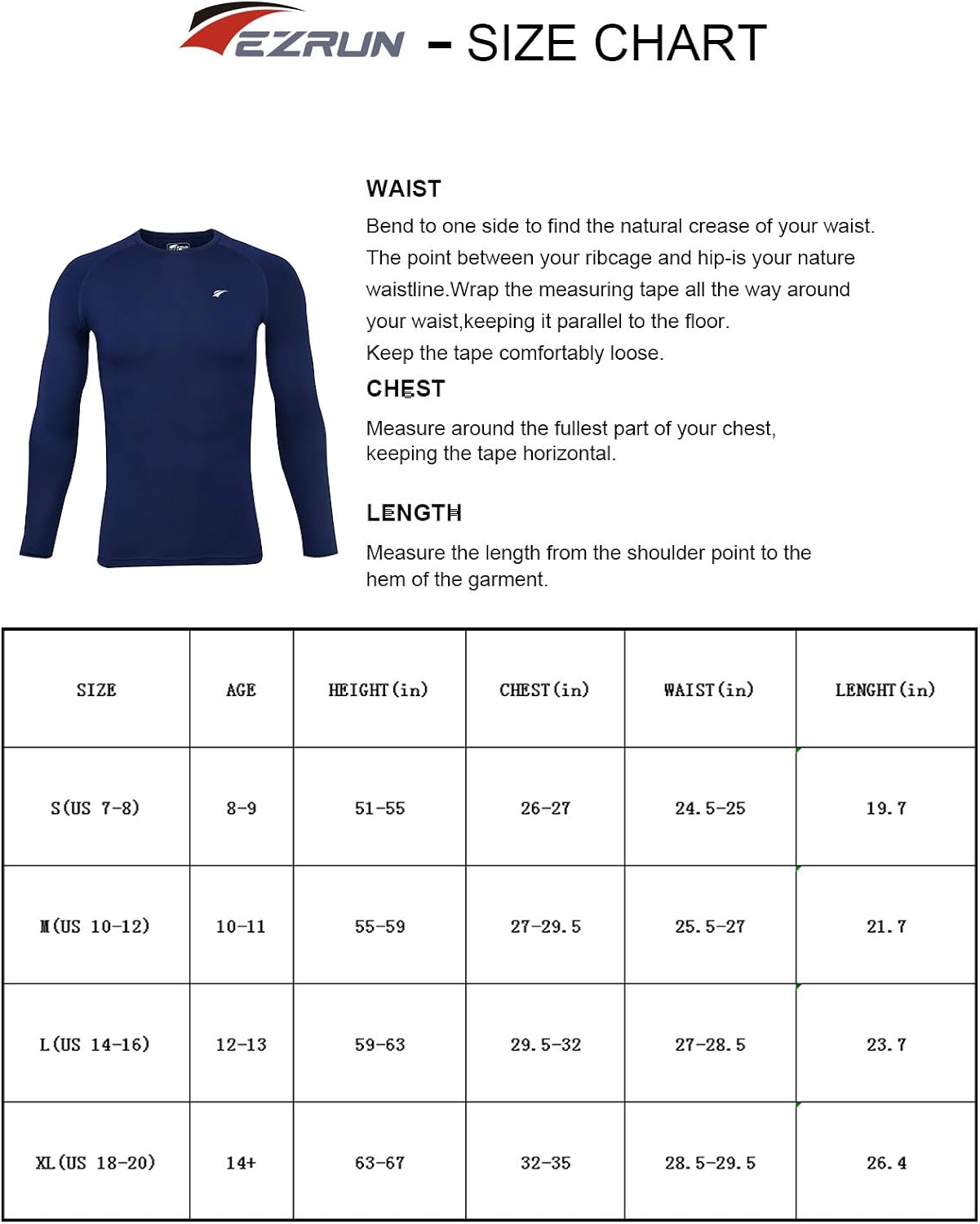 Boys' Compression Shirt Youth Fleece Thermal Baselayer Long Sleeve Cold Gear Undershirts for Boys: Clothing