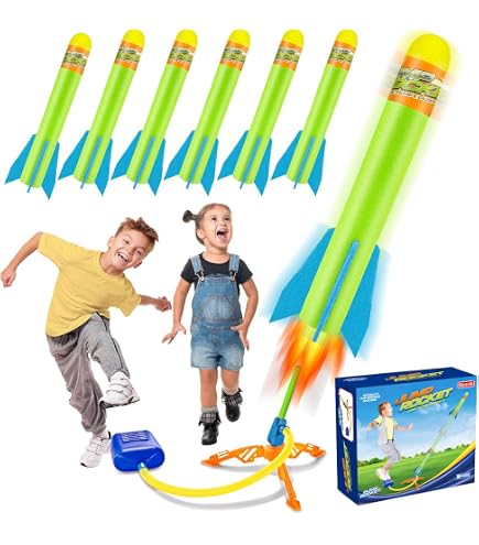 Air Rocket² – Jeu De Fusées à Pied Avec Pompe Et 3 Fusées Mousse – Lancement Par Pression, Dès 4 Ans, Jardin Plage