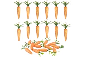 Jangostor 24 PCS Easter Foam Carrot Decorations, Large & Mini Carrots Hanging Carrots Foam Glitter Carrots Easter Artificial Carrot for Home Easter Party DIY Crafts Decor
