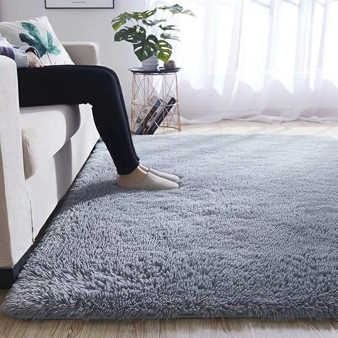 Ultra Soft Mullida Alfombra área Shaggy Pelo Largo Moquetas Terciopelo