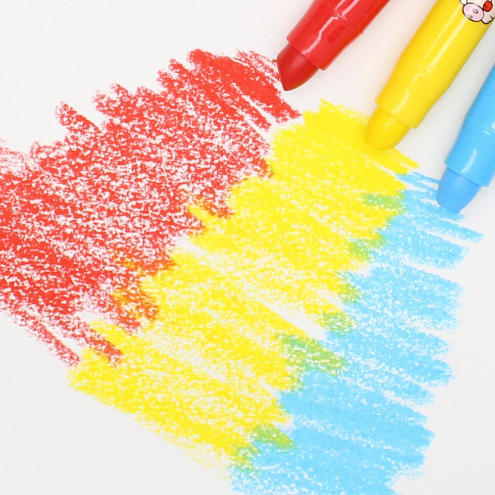 Toddler Crayons, 6 Colors Non Toxic Silky Washable Crayons, Easy to Hold Twistable Large Crayons for Kids, Safe for Babies and Children Flower Monaco: Toys & Games
