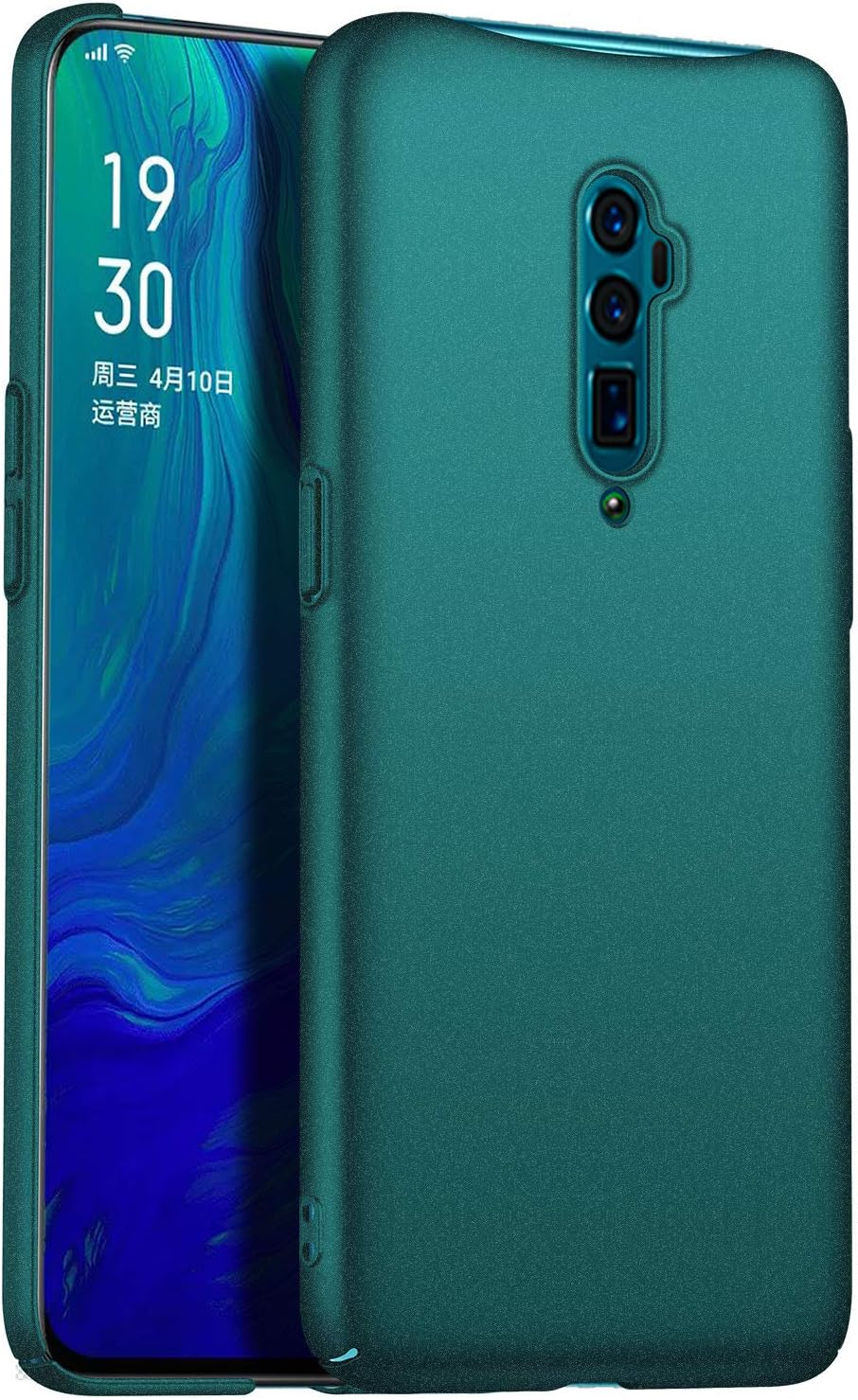 GOGODOG Compatible with OPPO Reno 10X Zoon Case Full Cover Ultra Thin Matte Anti Slip Scratch Resistant Back Shell (Scrub Green)