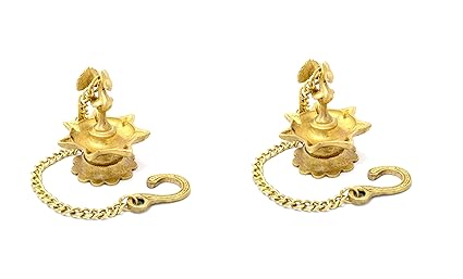 Two Moustaches Brass Peacock Hanging Diya Set By Two Moustaches