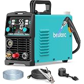 Bestarc 55A Non-HF Plasma Cutter, Blow Back Pilot Arc, 110V/220V | 5/8" Clean Cut 4/5" Max Cut, Post Flow, Large LED Air Sensor, 2T/4T for Beginners DIY