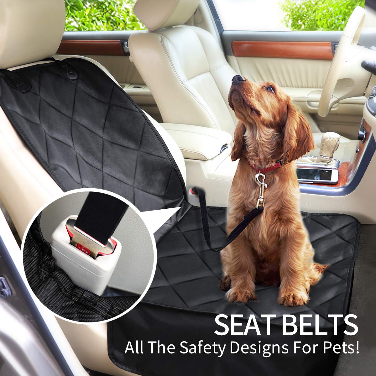 morpilot 2 in1 Hund Autositzbezug, Wasserdicht Hundedecke verstellbar Vorne Autositzabdeckung, Pet Reise Hängematte mit Nonslip Gummi Vordersitz Schutz für alle Arten von Fahrzeugen Autos