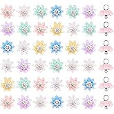 Cheriswelry Flower Pendants Resin Floral Dangle Charms AB Color Flower Earring Charms for DIY Crafts Necklace Bracelet Jewelry Making Decoration