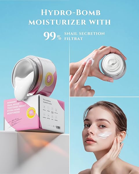 NACULOR SNAIL MUCIN 99% FACE MOISTURIZER, INSTANT HYDRO-BOMB MOISTURIZER, ONE-STEP HYDRATING & REPAIRING DAILY MOISTURIZING CREAM FOR DRY & SENSITIVE SKIN